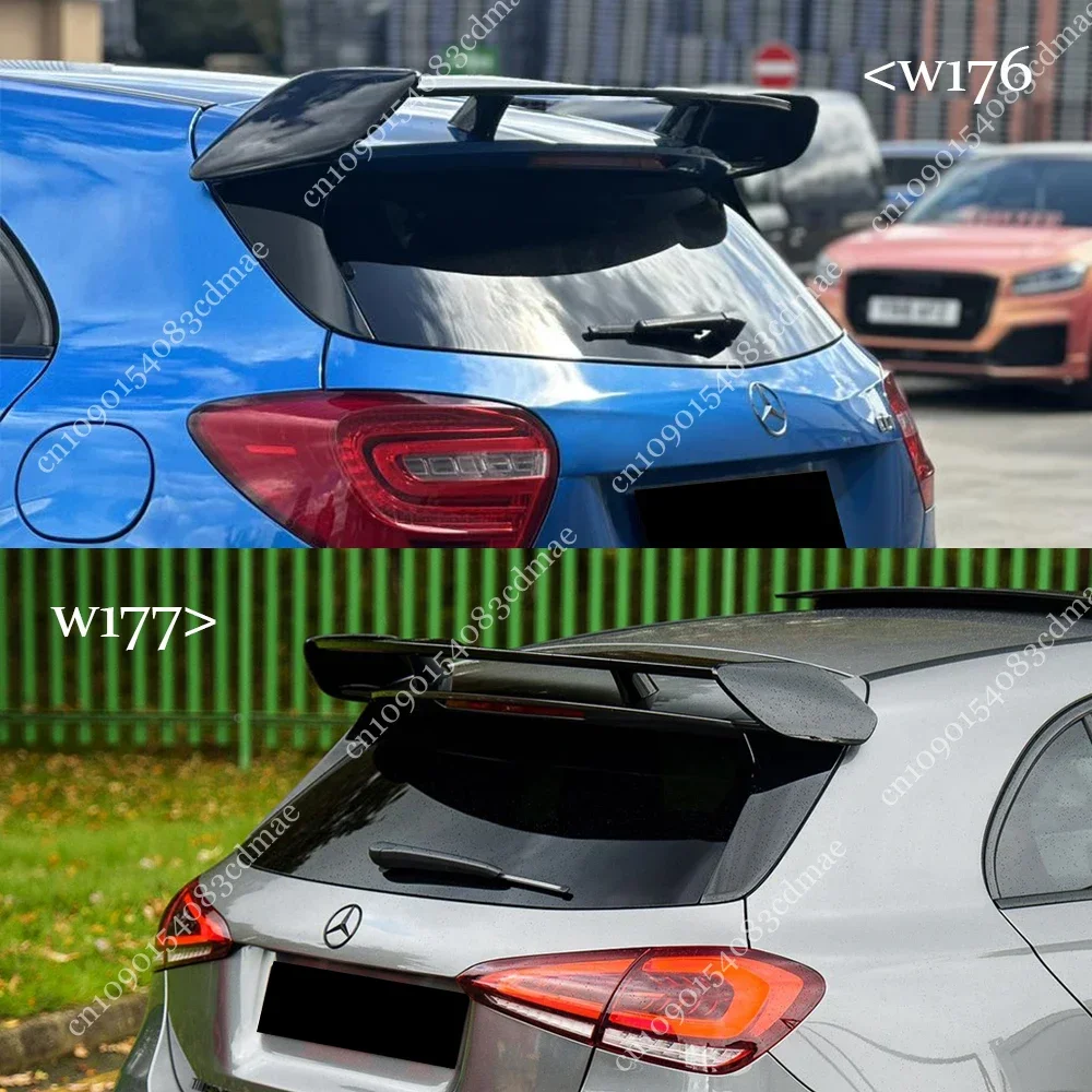 Фото Задний спойлер на крышу, хвостовые крылья для Mercedes Benz A Class W176 W177 A180 A200 A250 A260 A45 AMG 2013-2022, глянцевый черный комплект кузова №2