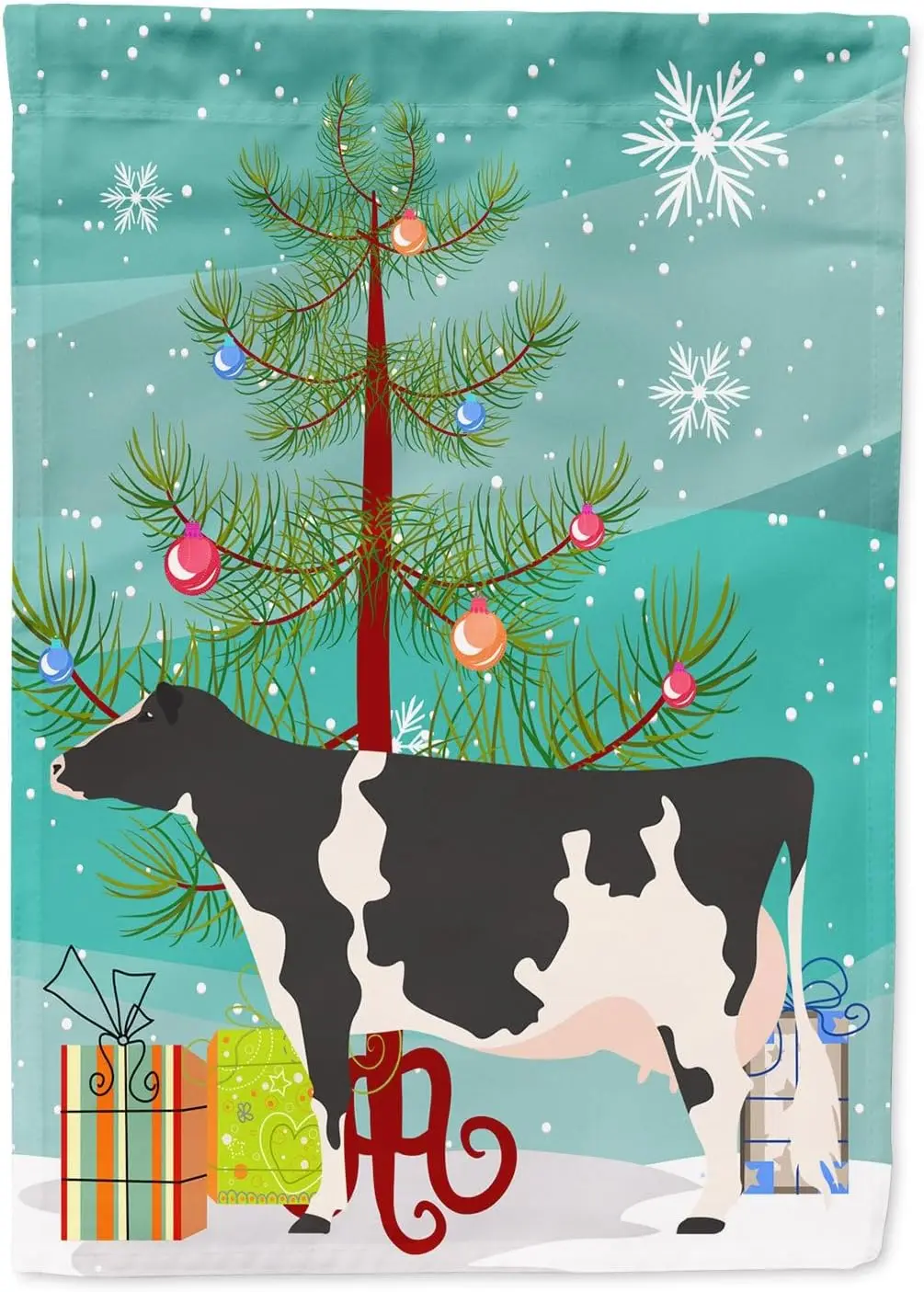Carolines Treasures BB9189GF Рождественский садовый флаг с изображением коровы Гольштина