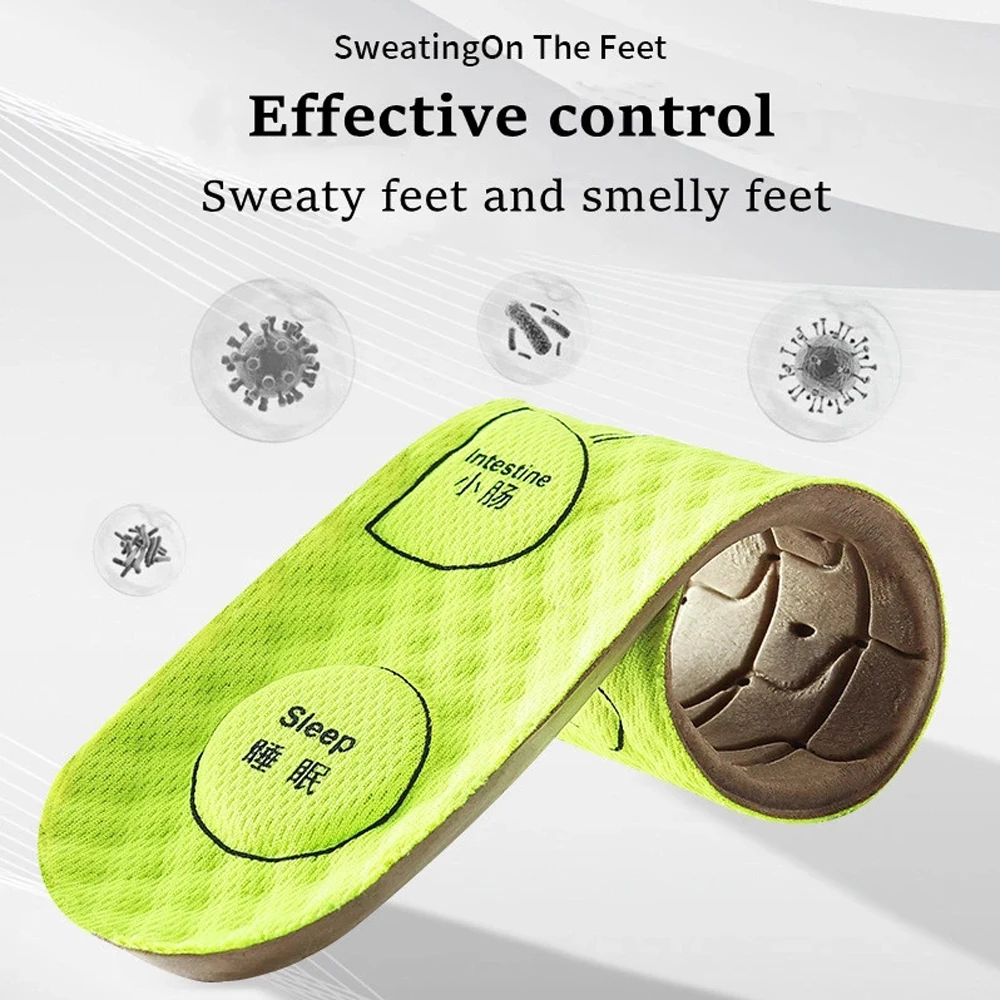 Wormwood Sports Insoles for Men Women Foot Acupressure Massage Shoe Pads Soft Insert Sweat-absorbing Deodorant Running Insoles