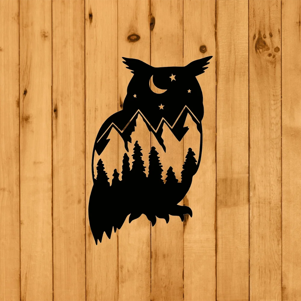 CIFBUY Черная Сова Украшение На Стену Металлические Произведения Искусства Для