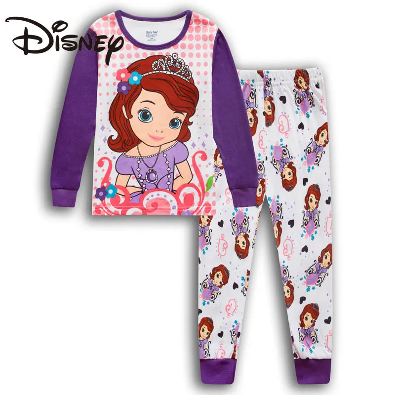 

Disney Girl Sets Long Sleeve Summer Frozen Elsa Anna Kids Outfits Children Clothing Pajamas Suit Minnie Mouse Sofia Rapunzel