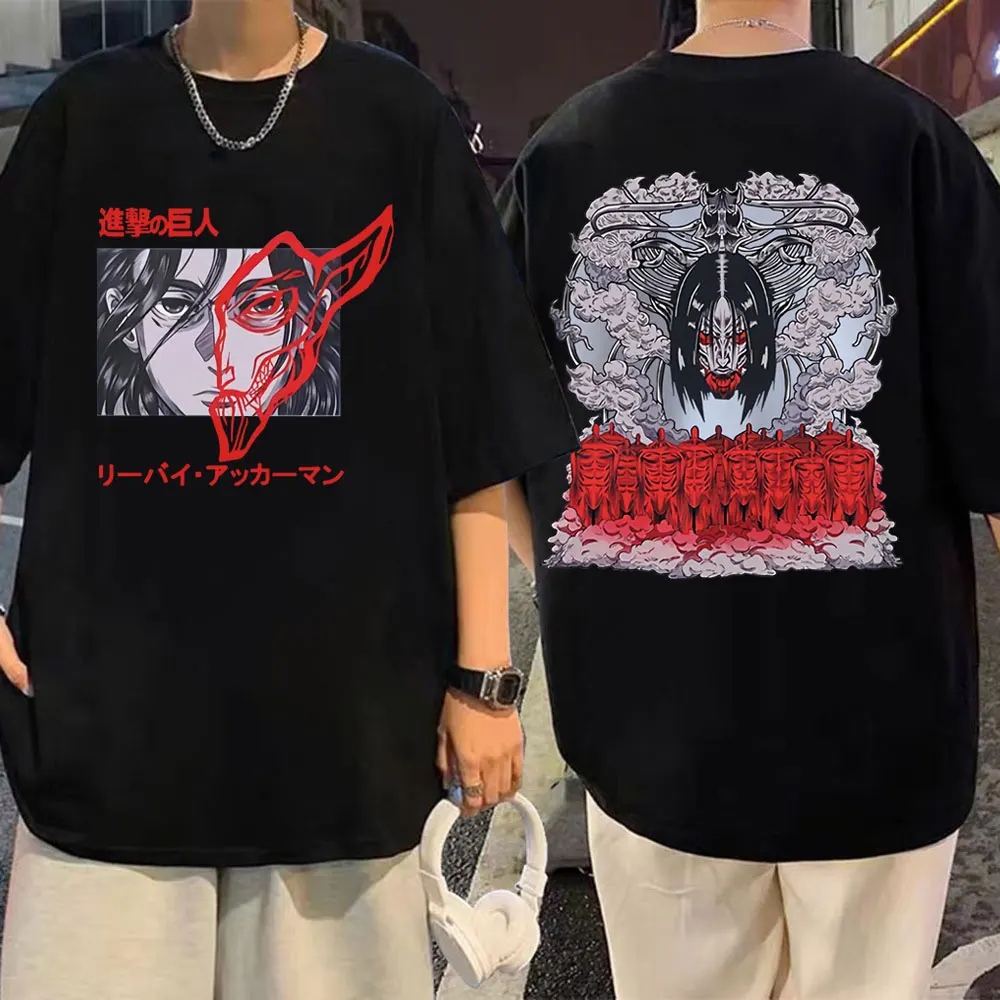 

Anime Eren Jaeger Attack on Titan Print T Shirt Men Women Fashion Manga Harajuku T Shirts Gothic Vintage Short Sleeve T-shirts