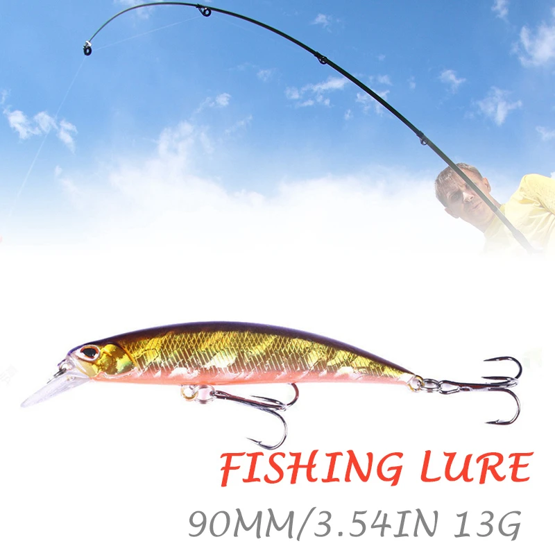 

yellow Crankbaits fishing 90mm Sinking Action Bass Carp Trout Amur pikc hard bait Freshwater Saltwater Productive when trolling