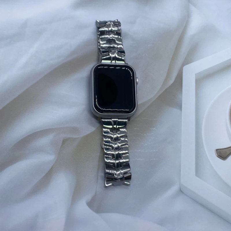 Compatible with Apple Watch Ultra Band 49/45/44/42/41/40/38mm Stainless Steel Wristband Suitable for Apple iWatch Series 8 7 6 5