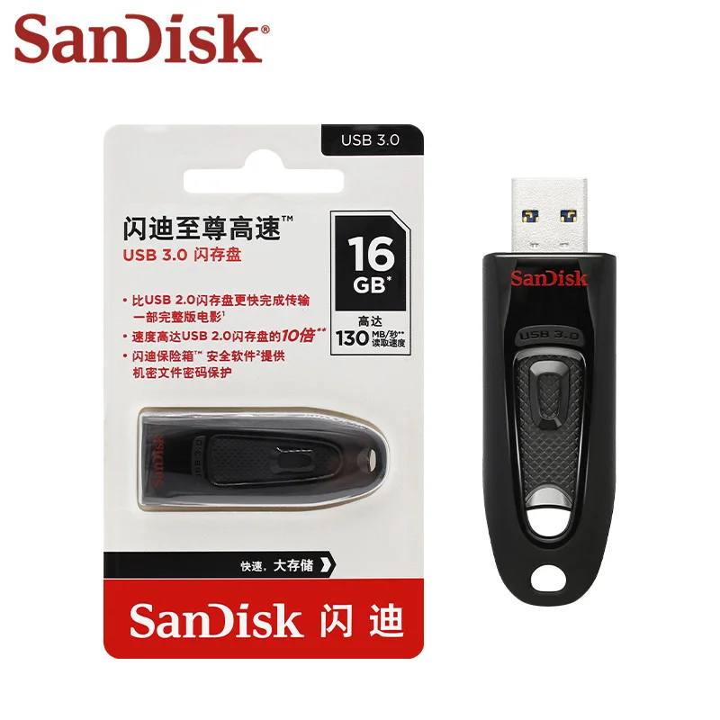 SanDisk Ultra USB 3.0 Флэш-накопитель 16 ГБ 32 ГБ 64 ГБ 128 ГБ 256 ГБ 512 ГБ CZ48 Высокоскоростной флэш-накопитель Mini U Stick USB-накопитель (art.: 3920ccc71de18) - 3920ccc71de18