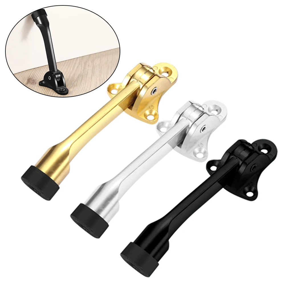 

Zinc Alloy Horseshoe Shaped Door Stopper Rubber Anti Collision Foot Door Suction American Style for Living Room Bedroom Office