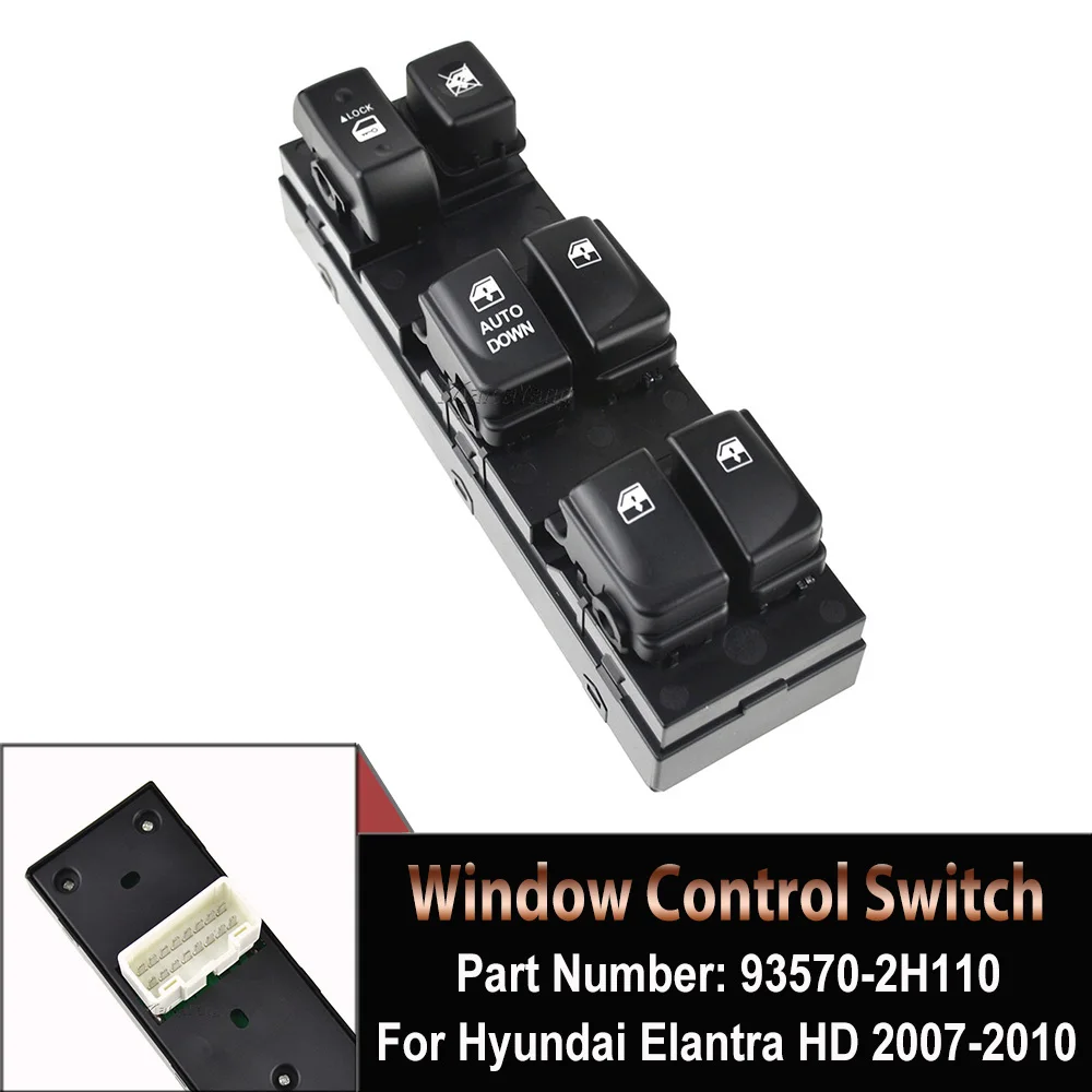 

Car Accessories For Hyundai Elantra HD 2007-2010 New Front Left Driver Side Window Electric Switch 93570-2H110 935702H110
