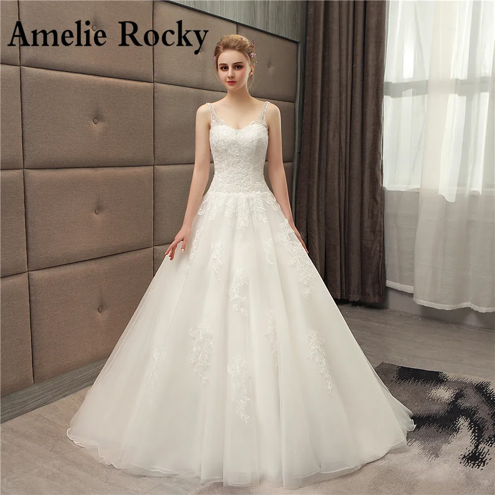 

Amelie Rocky A-Line Sweetheart Princess Wedding Dress 2022 Beading Neck Lace Bride Dresses Sexy Backless Wedding Gown Gala Dress