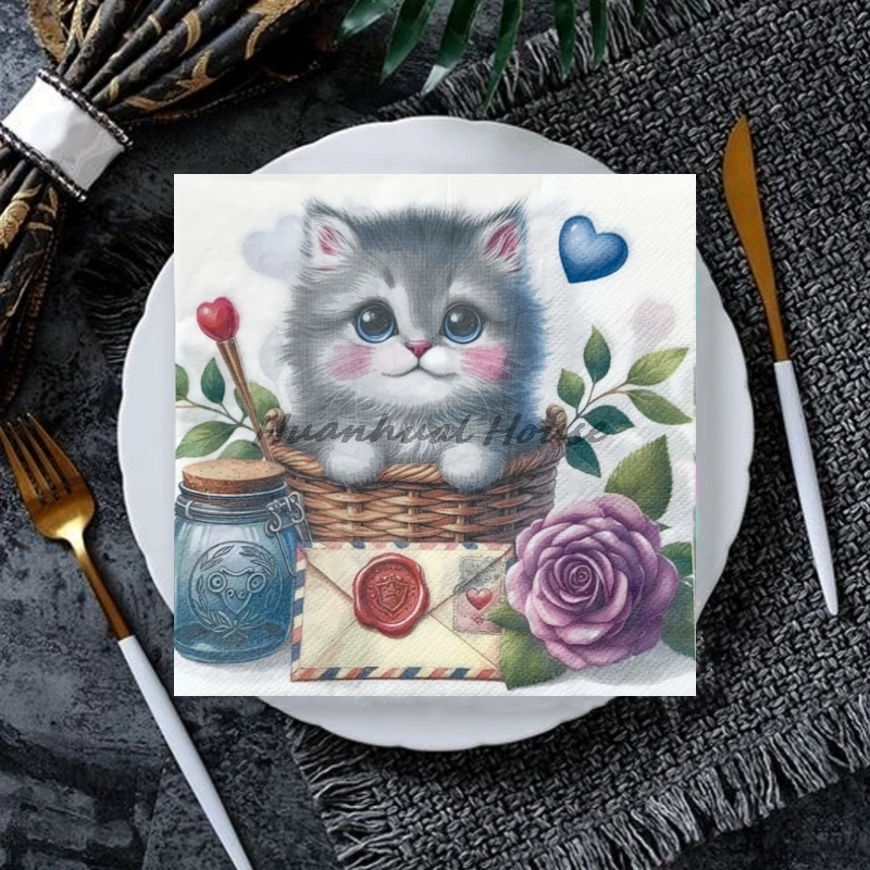 

Бумажные салфетки для декупажа с котом