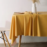 solid color soft leather tablecloth waterproof table cover oilcloth elastic table cloth custom rectangle square round table mat