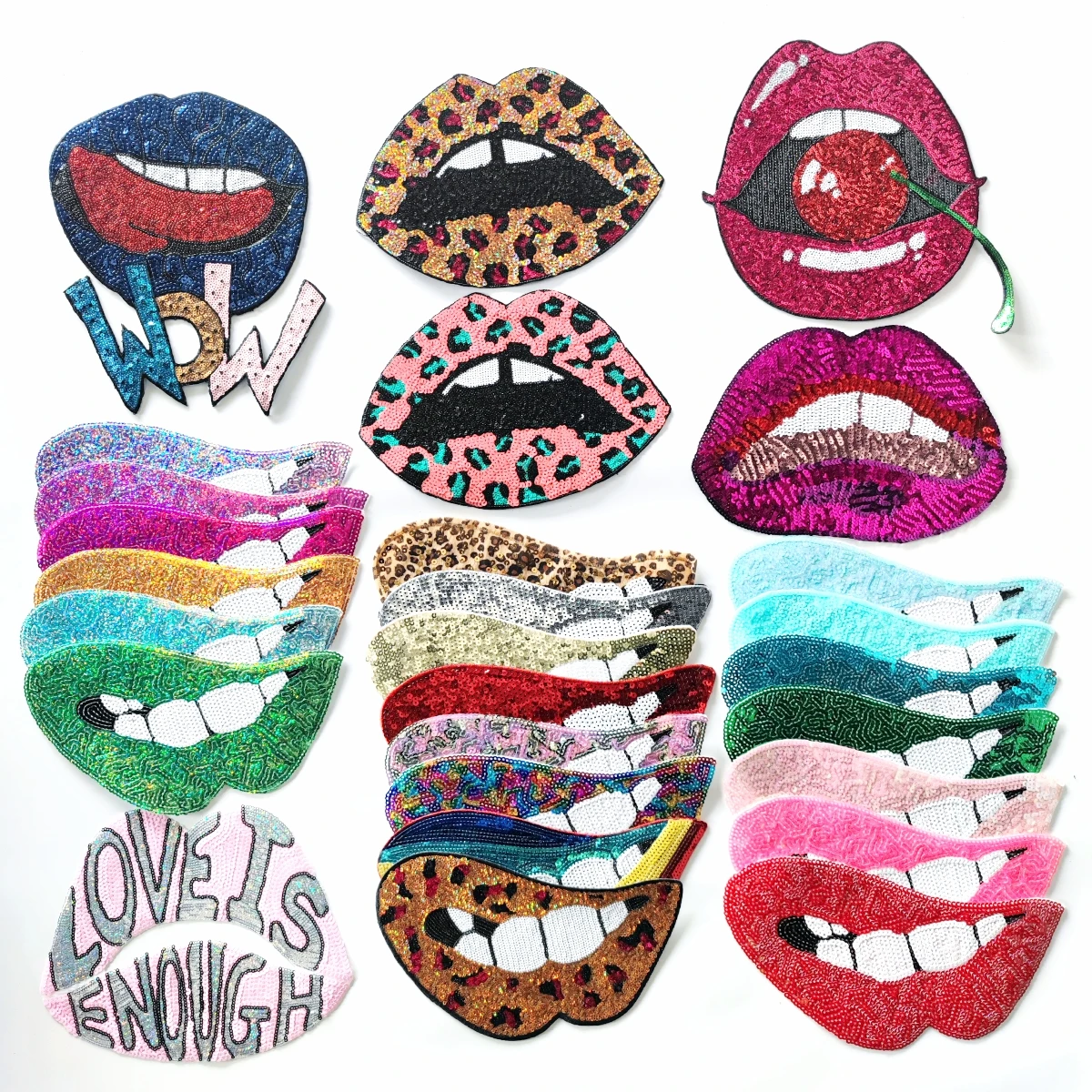 

Large Embroidery Big Lip Mouth Cartoon Patches for Clothing AZ-47