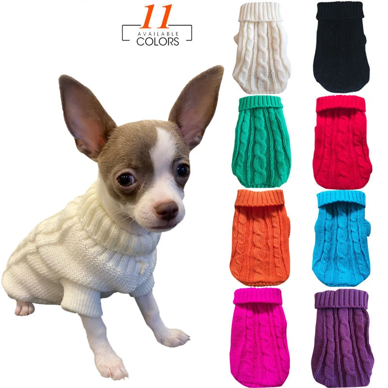 

Pet Dog Sweaters Winter Pet Clothes for Small Dogs Warm Sweater Coat Outfit for Cats Clothes Woolly Soft Dog T Shirt Jacket