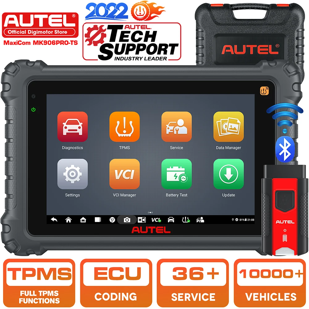 

Autel MaxiCOM MK906Pro TS TPMS Tool, MX Sensors Relearn Programming, ECU Coding All Systems Car Diagnostics Tool Active Test
