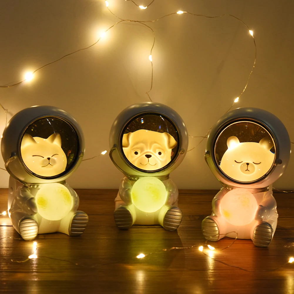 

USB Charging Galaxy Guardian Pet Astronaut Night Light Atmosphere Lamp Children Kids Holiday Gift Decoration Lamp Sleeping Light