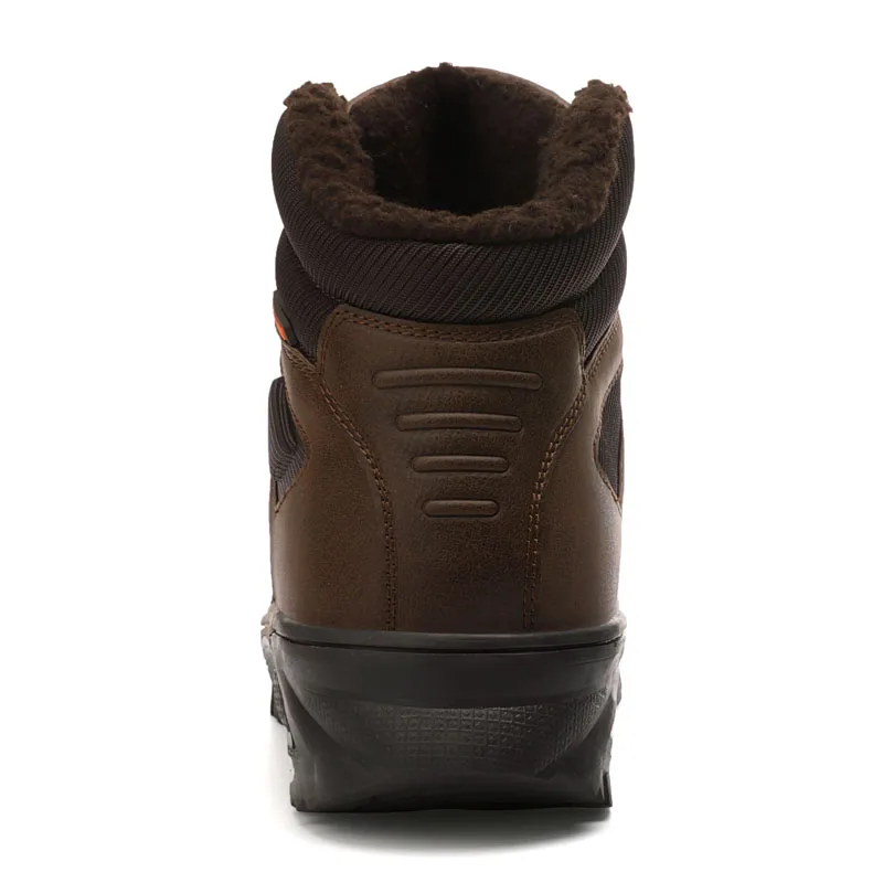 Leather Winter Men Boots Waterproof Warm Fur Snow Outdoor Work Casual Shoes Military Combat Ankle JKPUDUN | Спорт и развлечения