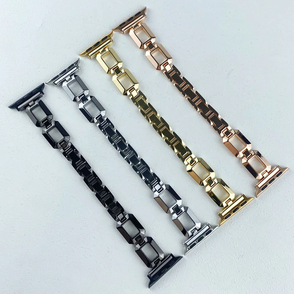 

Strap for Apple Watch Band 40mm 38mm 42mm 44mm 41mm 45mm Stainless Steel Wristband Accessories Iwatch Series 7 SE 6 4 5 3 2 1