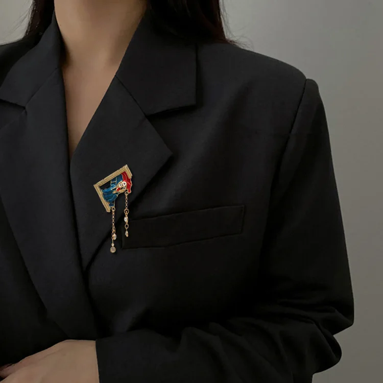 

Lapel Pin Morkopela Enamel Pins Brooches For Women Van Gogh Geometric Irregularity Pattern Brooch Gifts Jewelry Wholesale Retail