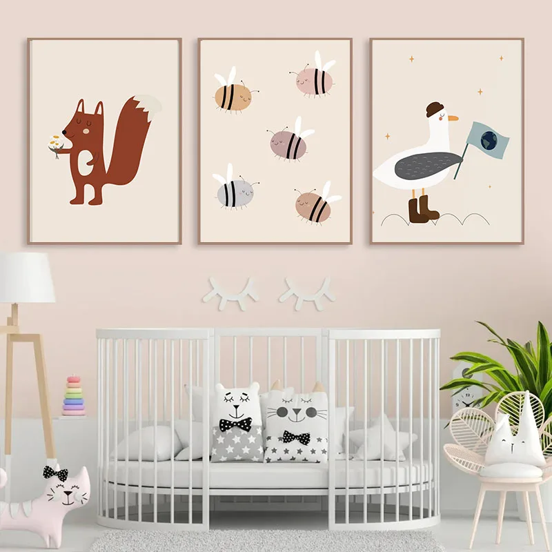 Настенная картина JUBEER Бежевый мультфильм