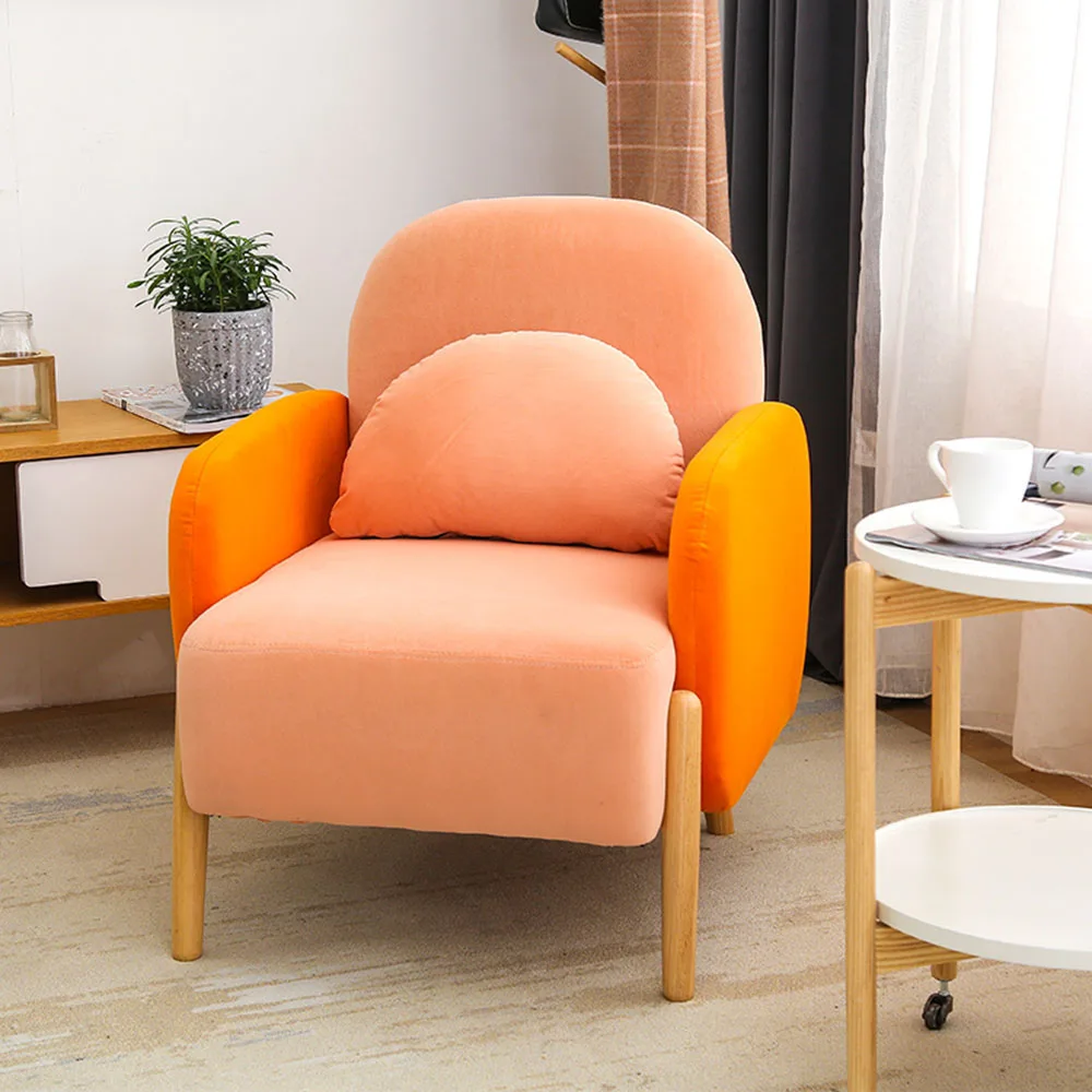 

Single Living Room Chair Velvet Armchair High Resilience Sponge Filling Leniency Cushion Solid Wood Frame