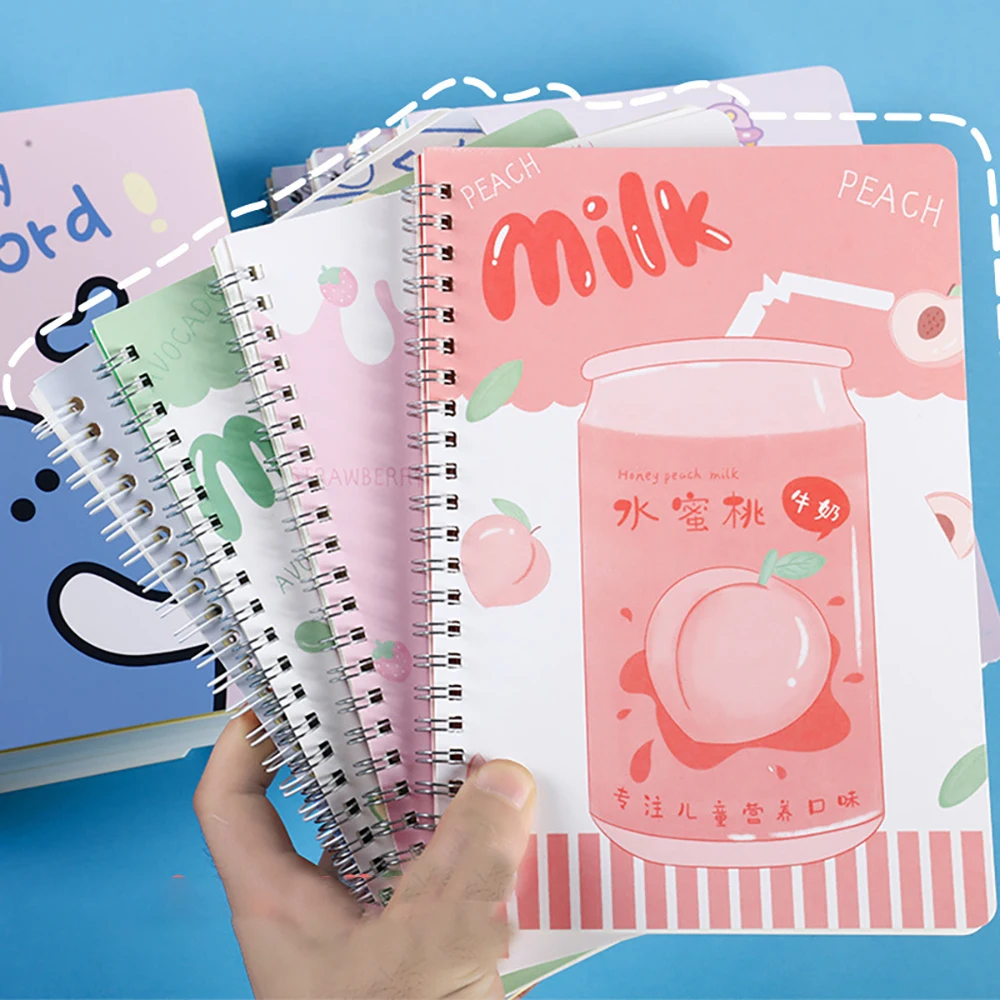 

Cute Book School Supplies Binder 1pcs Spiral Learning Notepad Thicken Notebook 60sheet Stationery Cartoon Coil Student Korean