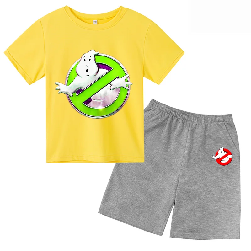 

New Ghost Hunting Clothes Children's Short Sleeve Clothes T-Shirt Suits Kids Cute Kids T-Shirt Suits Summer Boys Girls Baby