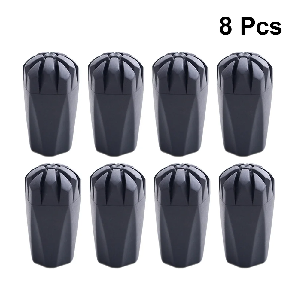 

8 Pcs/2 Sets TPR Tips Trekking Cane Tip Protectors Hiking Pole Replacement Walking Stick Head Equipment Accessory