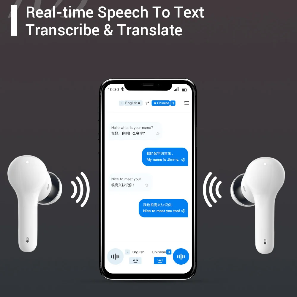 

M6 Translation Headphones 127 Languages instant Translated Smart Voice Translator Wireless Bluetooth Translator Earphone NEW