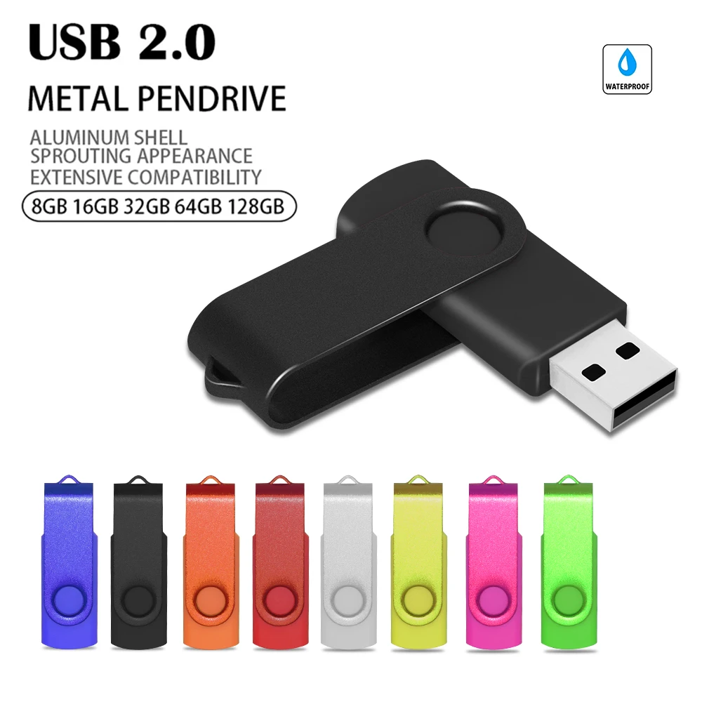 Яркий портативный USB флеш-накопитель 4 ГБ 8 16 2 0 высокоскоростной металлический с