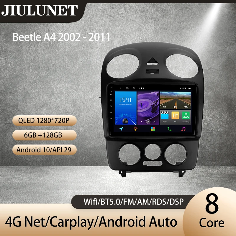 

JIULUNET For Volkswagen Beetle A4 2002 - 2011 Carplay Ai Voice Car Radio Multimedia Video Player Navigation GPS Android Auto