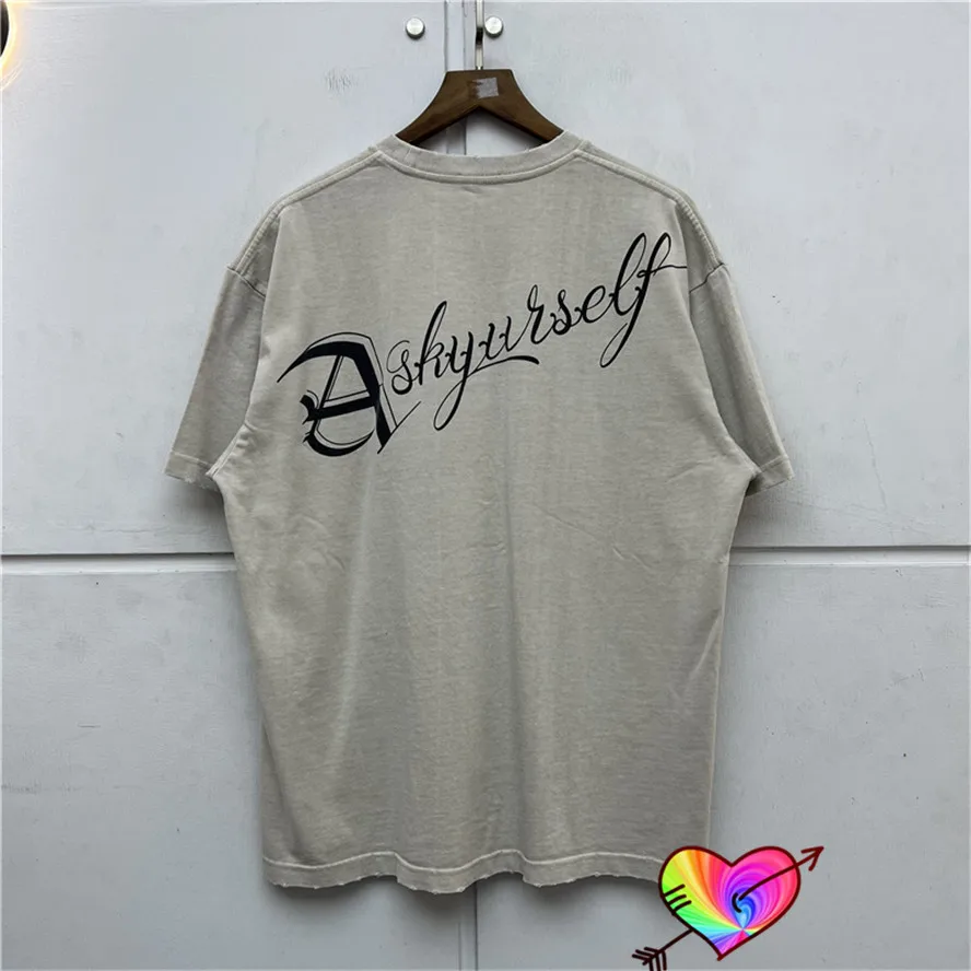 Askyurself рубашка 2022 Мужская Женская Высококачественная винтажная моющаяся