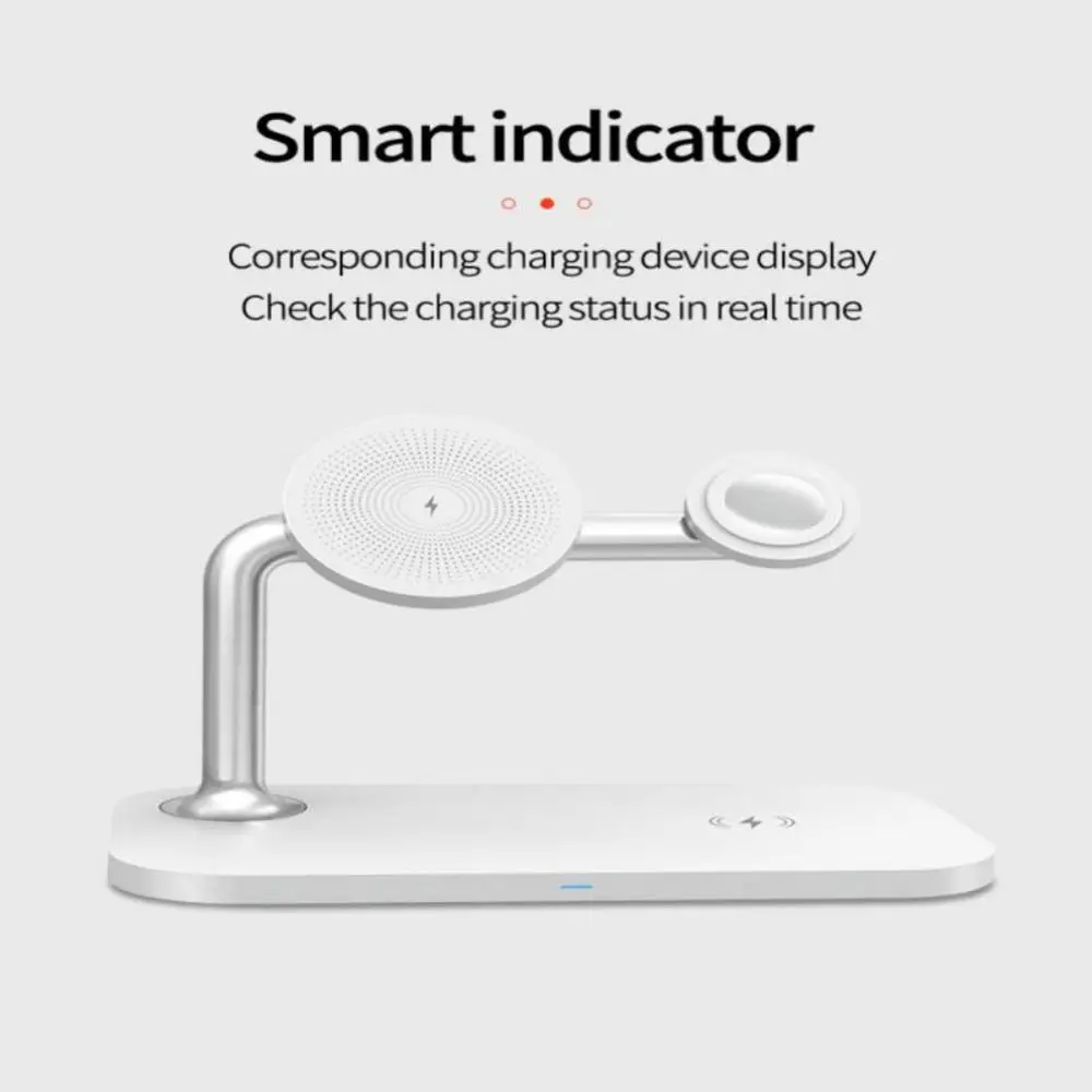 3 In 1 Safe Phone Wireless Charging Charger White Charger Stand Simultaneous Charging Phone Charger Stand Phone Accessories 15w