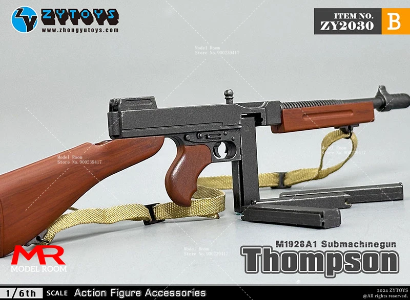 ZYTOYS ZY2030 масштаб 16, mклеточный пистолет Томпсон, модель оружия, аксессуары для сцены, подходит для 12 дюймовых солдат, экшн-фигурки, куклы (art.: 3920c81d369e9) - 3920c81d369e9