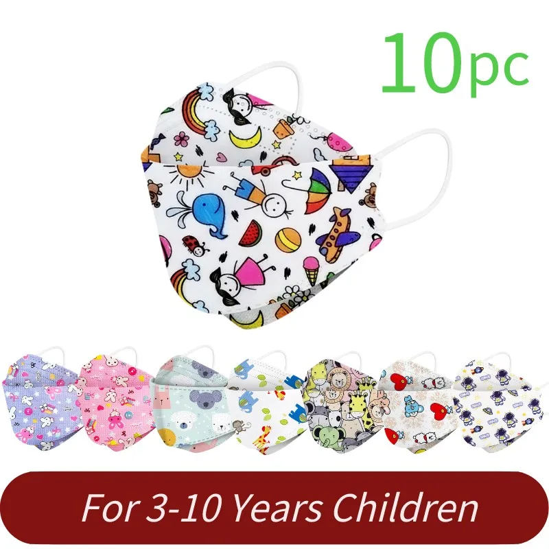 10 шт. детские маски с мультяшным принтом на Возраст 3-10 лет | Маски немедицинские