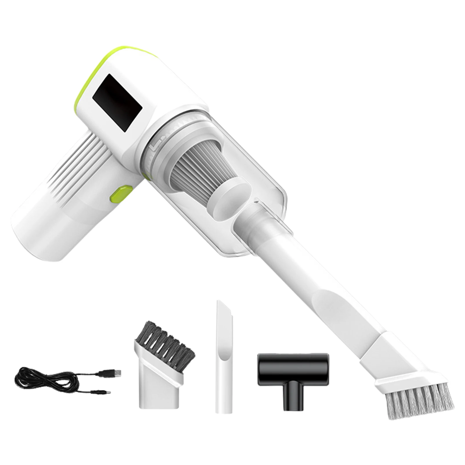 

Пылесос аккумуляторный со светодиодсветильник кой, 9000 Па