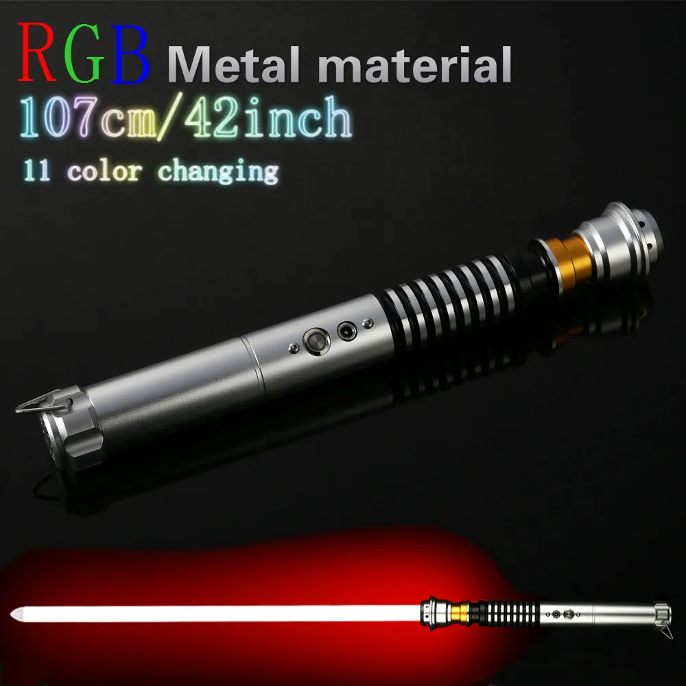 

Led Lightsaber Luke Star Cosplay Light Saber With Voice Vader Sword Discoloration Metal Hilt Stick Luminous Lightstick Boys Gift