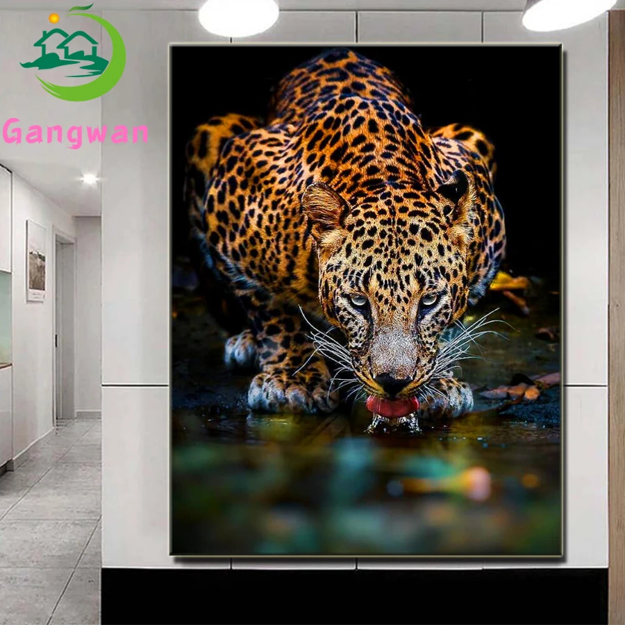 

5D DIY Diamond Painting leopard Art Full square round Drill Mosaic with diamond Cross Stitch Kits Handicraft Gift Decor Home