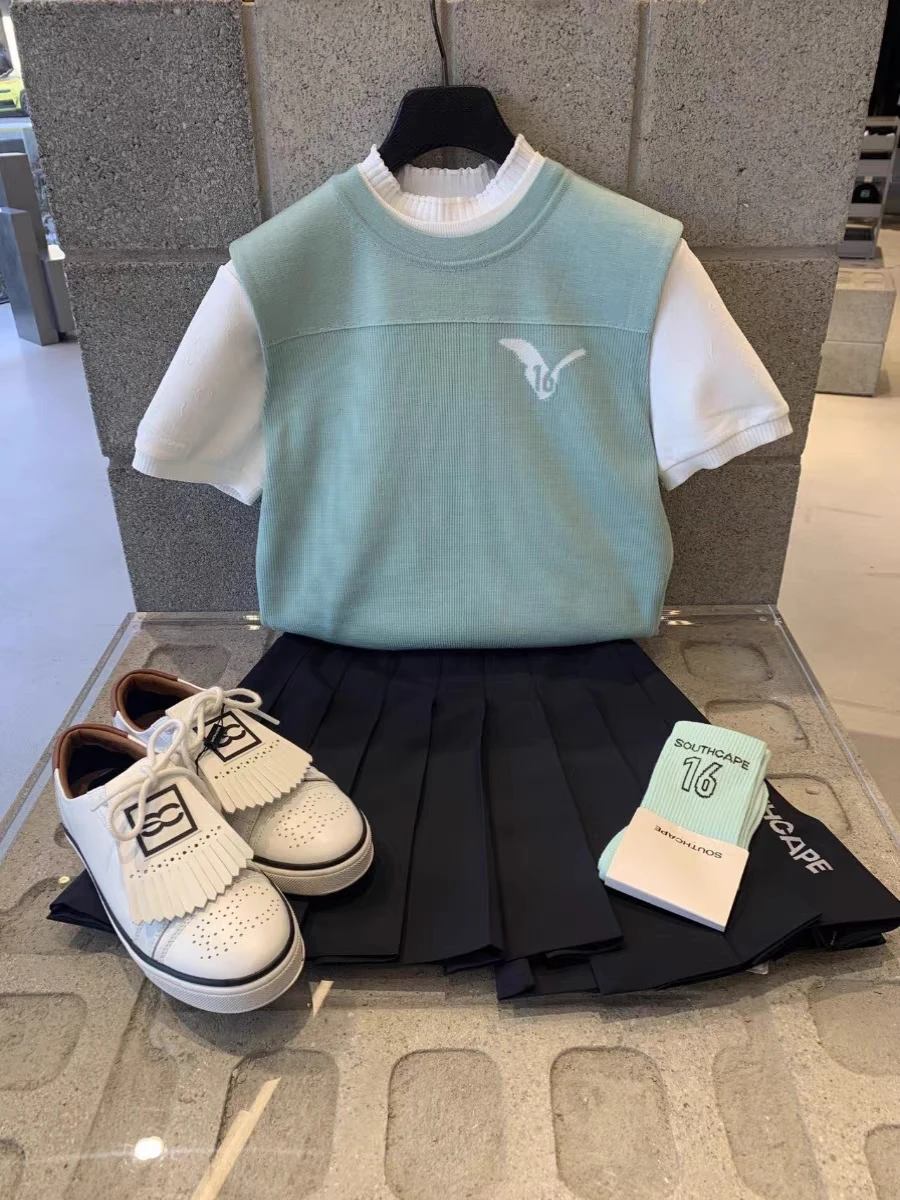 

Southcape2023 New Golf Women's Slim-fit Round Neck Early Autumn New Round Neck Sleeveless Knitted All-match Vest