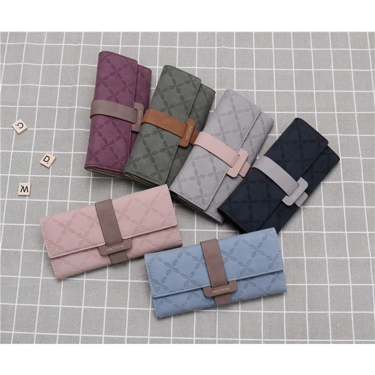Female New Long Wallet PU Leather Multi-card Holder Large Capality Coin Purse Multifunction Necessary Package Cover Type Pocket