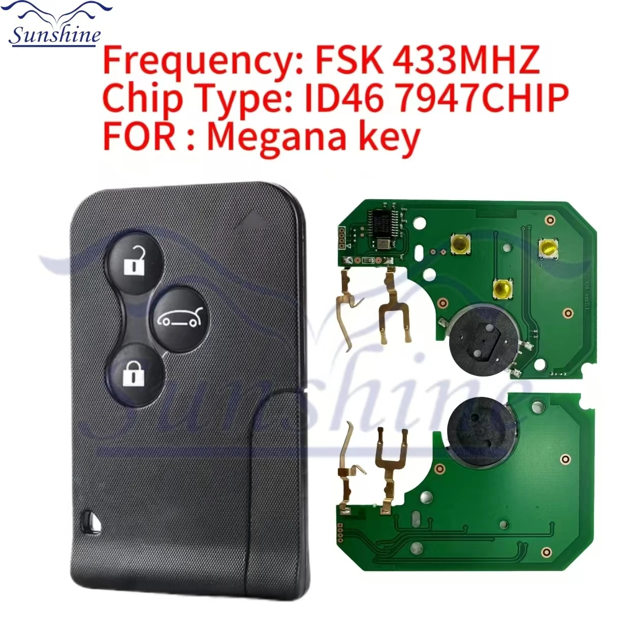 

Sunshine ID46 PCF7947 433 МГц без помощи рук ультразвуковой сварочный автомобильный дистанционный ключ для Renault Megane 2 Scenic Clio Logan Koleos 2003