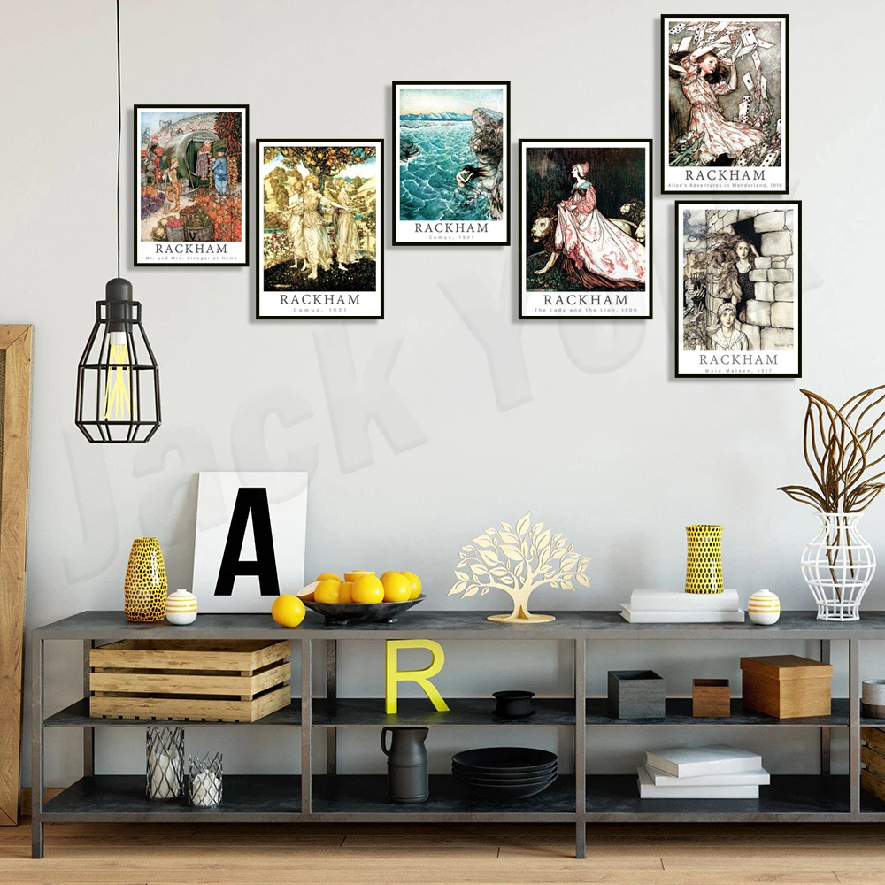 Принт Питер Пэн Артура Рэкхэма в садах Кенсингтона Шипрейк и море плакат Рекхэм