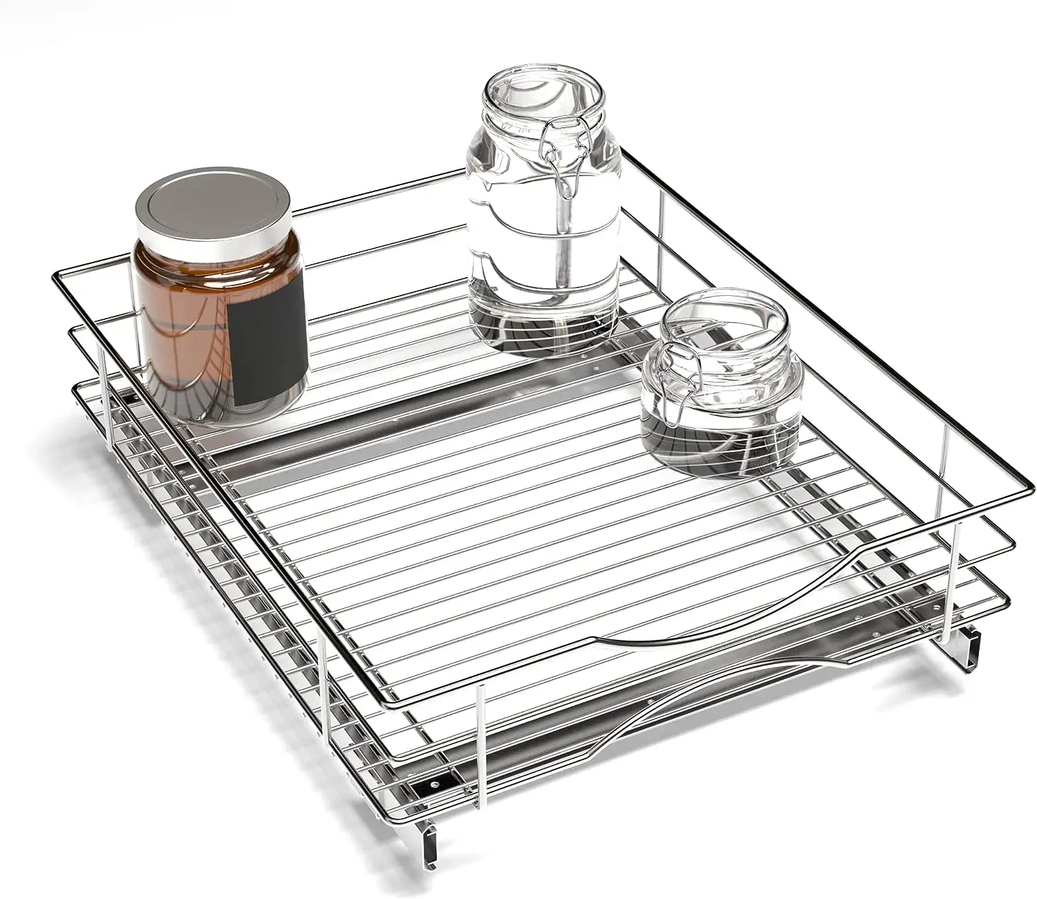 

Out Kitchen Cabinet Organizer with One Tier of Storage, 17\u201D W x 21\u201D D