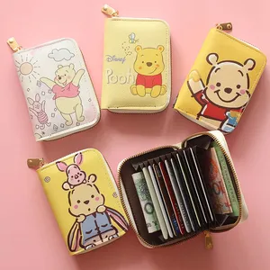 Disney Winnie the Pooh Organ Card Bag PU Leather Wallet Cartoon Business Card Case Credit Card Holde in USA (United States)