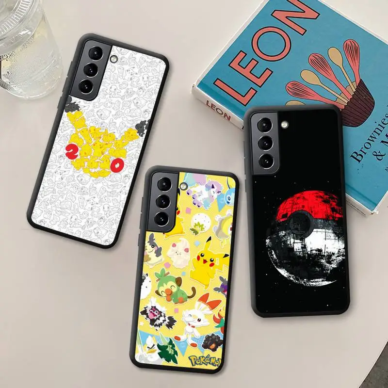 

Cute Cartoon Pokemon Pikachu Phone Case for Samsung Galaxy S22 S21 Ultra S20 FE S9 Plus S10 5G lite 2020 Silicone Soft Cover