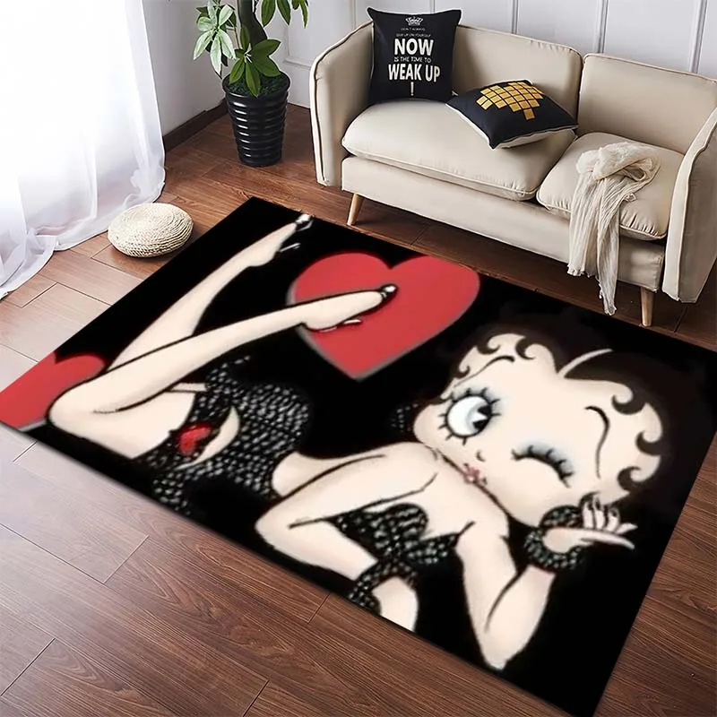 Фото Коврик для пола Betty Boop Born To Be Wild Motorcycle Biker, противоскользящий, для гостиной, спальни, декоративный, для любителей мотоциклов №2