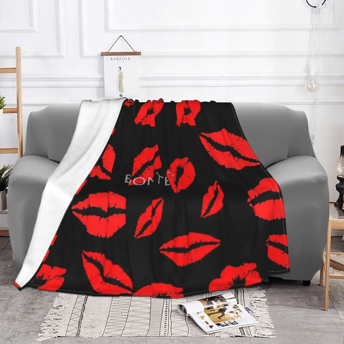 Красное одеяло с узором поцелуй покрывало на кровать толстое для детей