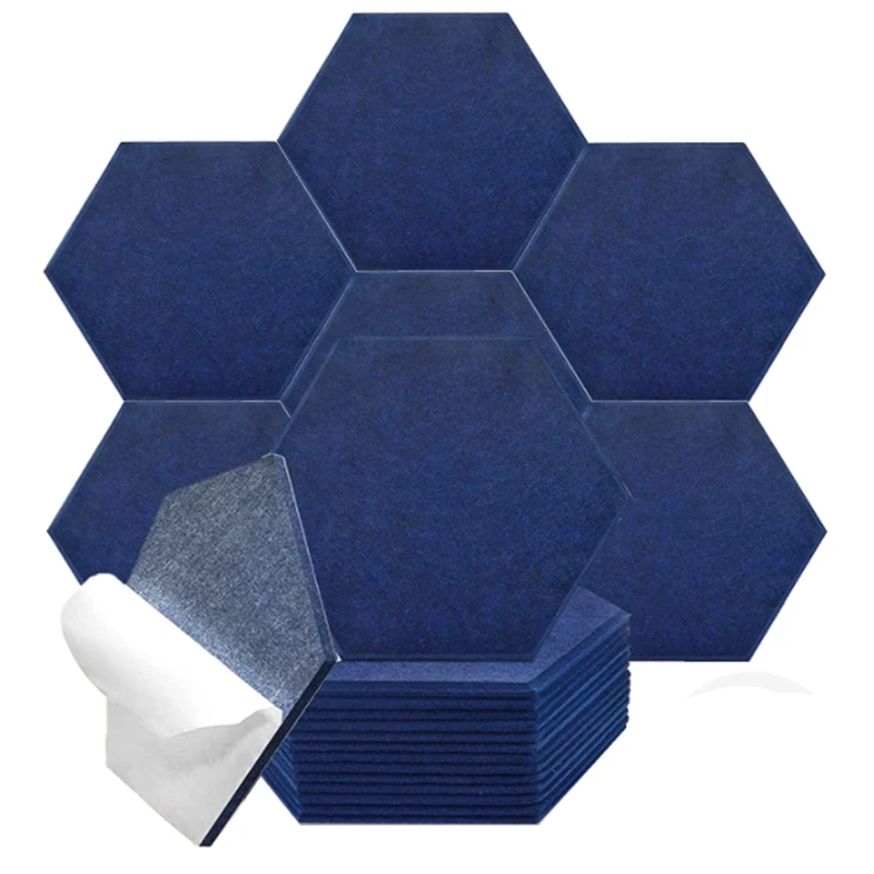 

12 Pieces Acoustic Foam Panel,Hexagon Beveled Edge Acoustic Panel,Sound Insulation Pad,Reduce Noise,For Studio Office