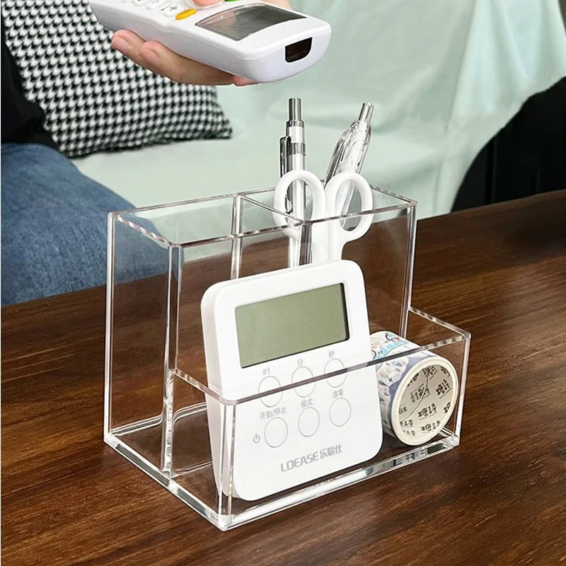 Прозрачная коробка для макияжа с тремя сетками ведро кистей косметический