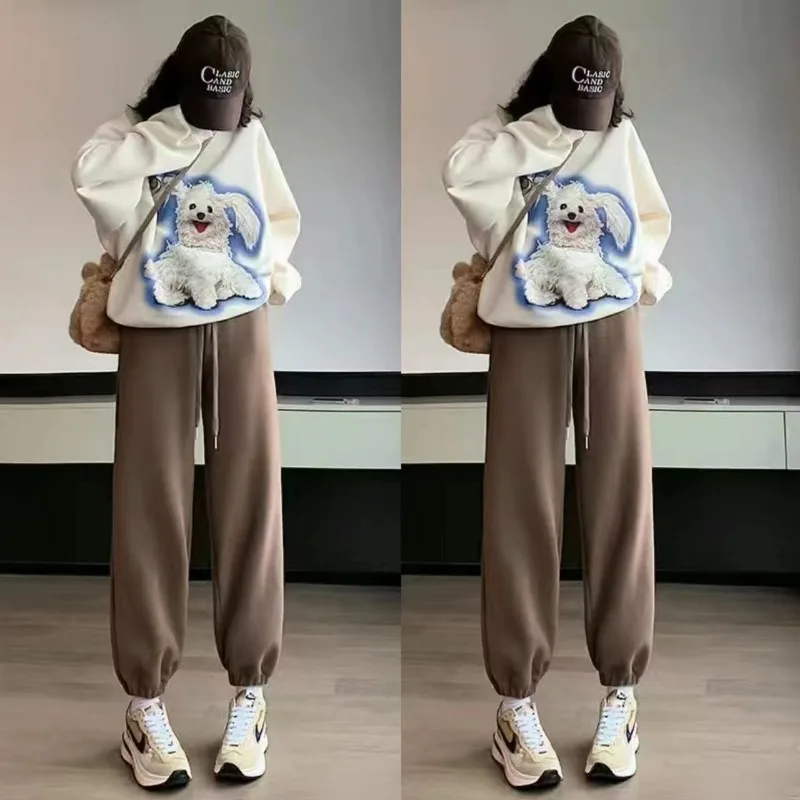 Женские однотонные спортивные брюки с высокой талией