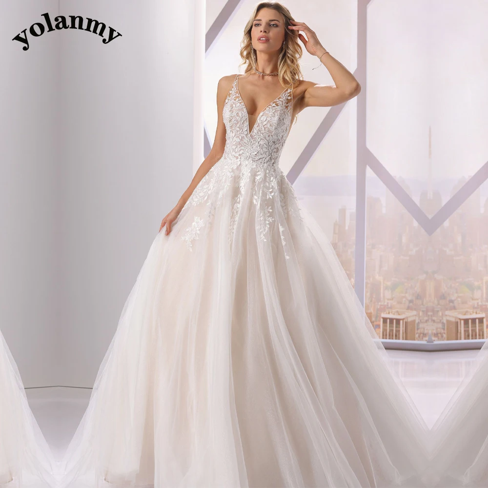

YOLANMY 3 Classic Wedding Dresses For Mariages Women 2023 Lace Vestidos De Novia Brautmode Drop Shipping