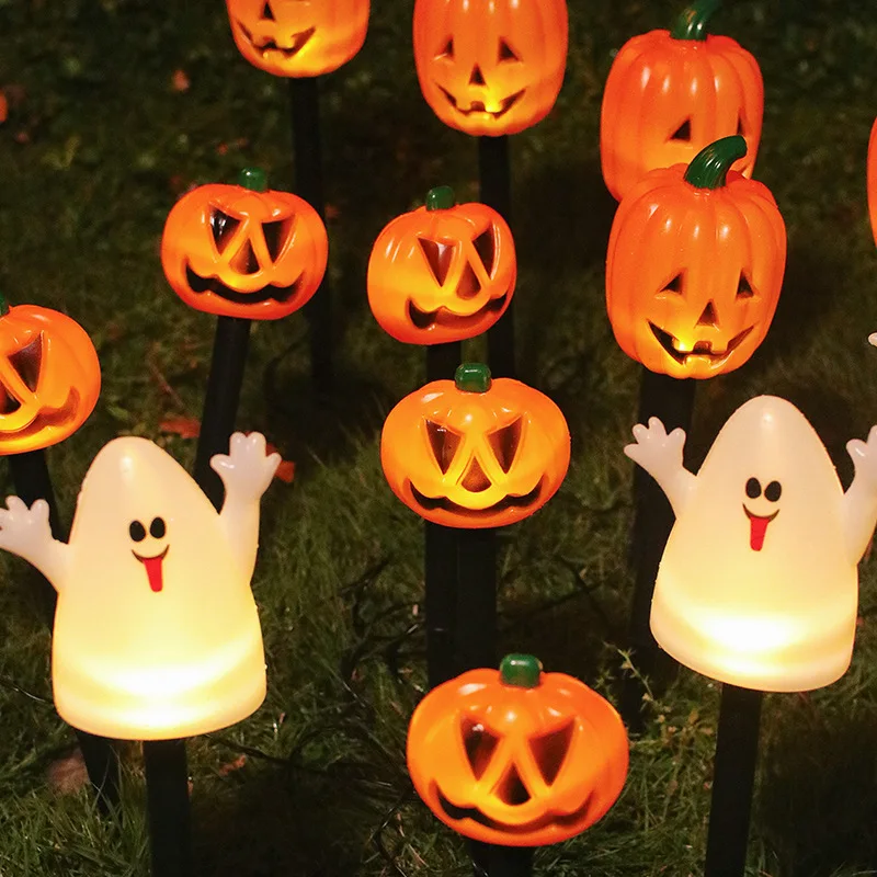 

Solar Waterproof Lighting Strings Halloween Atmosphere Outdoor Lawn Lights String LED Pumpkin Ghost Decorative Light